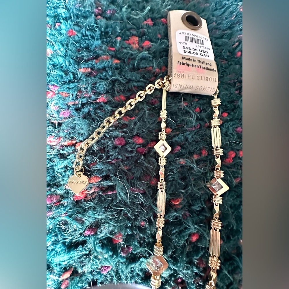 ‼️RARE‼️🎸ANTHROPOLOGIE🎸🔥NWT🔥Drippy Crystal Y-Neck Necklace 💫(very Art Deco)💫 - Picture 14 of 16